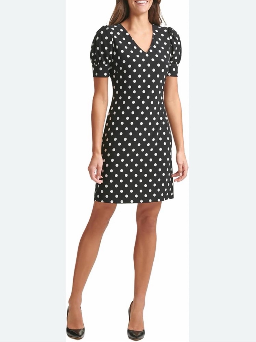 Tommy Hilfiger Black and White Polka Dot V-Neck Dress  Size 8 ✨New With Tags✨